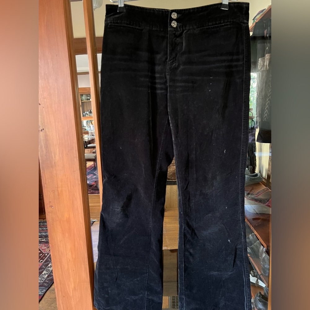 Express Jeans brand black velour pants, vintage 9/10